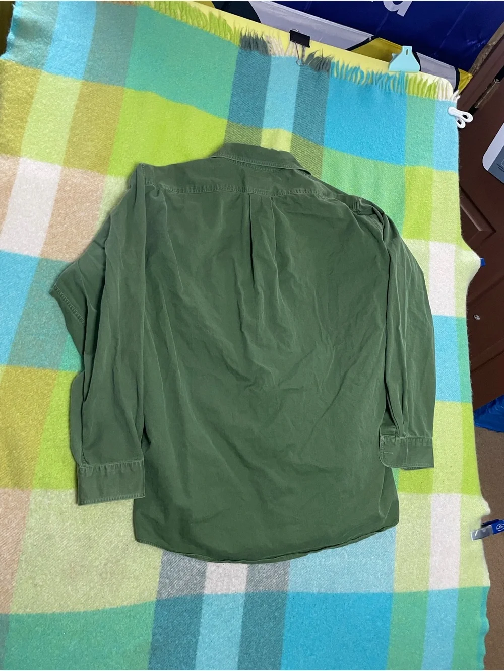 Vintage J.crew Oarsman military green over shirt distressed